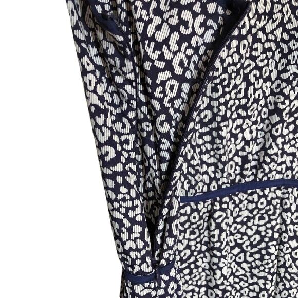 Aqua Black White Adjustable Spaghetti Sundress Summer Mini Dress Floral Medium - Picture 5 of 11